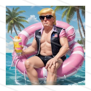 Funny Trump Png, Donald Trump Png Sublimation Design, Election 2024, President Png, Summer Vibes, Beach Vibes png