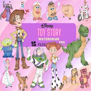 Toy Story Aquarell Png-Bundle, Toy Story Clipart-Bundle, Toy Story Png, Buzz Woody Png, Toy Story Bundle Png, Familie Shirt Design