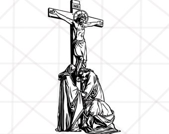 Jesus Cross SVG Cut File for Cricut Silhouette Vinyl Cutting Glowforge Laser Printing, Faith Christian Crucifix
