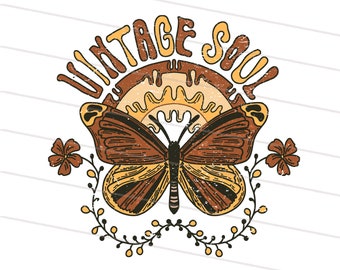 Vintage Soul PNG-Sublimation Download-Tshirt Designs-,Retro Designs, Png Designs, Hippie Png, Boho design, Retro png, Boho png,Vintage png
