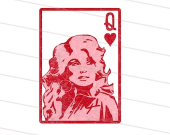 Dolly regina di cuori carta San Valentino trendy western digital download png