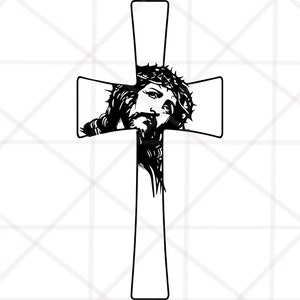 Jesus Cross SVG Cut File for Cricut Silhouette Vinyl Cutting Glowforge Laser Printing, Faith Christian Crucifix