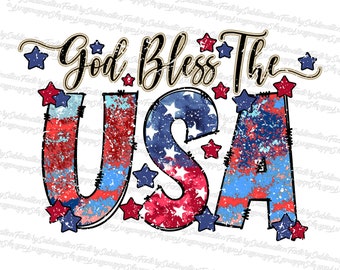2X Design Retro 4th of july Png, God Bless The USA PNG, American Flag png, USA Png, Blessed America Png, Fourth of July, Independence Day,