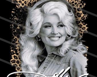 Leopard Dolly Parton PNG, Western Cowgirl Shirt Design, Retro Country Music Sublimation Download