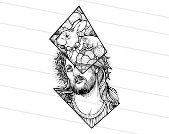 Easter Jesus SVG, Crucifix SVG, Christian SVG, Easter Bunny svg, Easter sublimation design , He is risen svg, Happy Easter svg, Rabbit svg