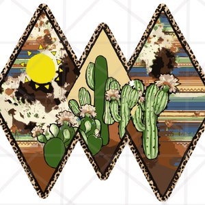 SVG Png 2 Design Cactus Sun Set Cheetah Png, Retro Leopard SVG, Western SVG, Cactus Sublimation Design Download, Cactus Serape Cowhide Png