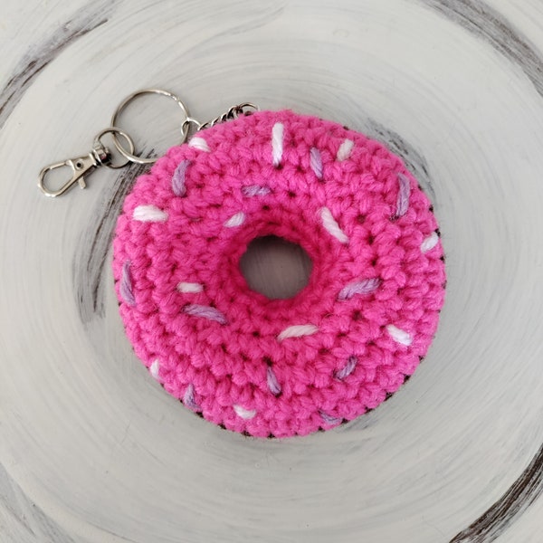 Keychain Crochet Donut Keychain Crochet Gift Keychain Crochet Kawaii Cute Charm Pattern PDF, Instant Download