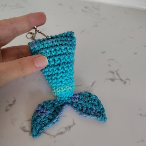 Crochet Mermaid Tail Keychain PDF Pattern Digital Download Etsy
