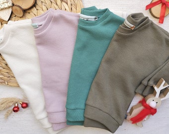 Oversize Sweater | Hoodie | Pullover | Pullover Baby aus Waffeljersey Gr. 56 - 92