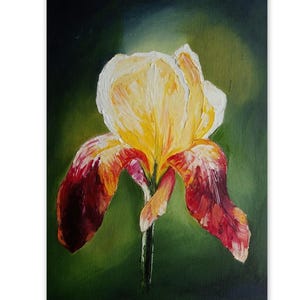 Iris Painting Flowers Wall Art Meadow Art Floral Impasto Oil Original Art 6 by 8 Contemporary Artwork by SvetArtDaItaly