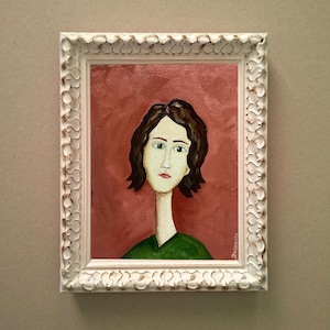 Woman Face Oil Painting: Abstract Portrait, Original Art 6x8