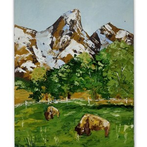 Buffalo Gemälde Teton National Park Wall Art Yellowstone Naturmalerei Impasto Öl Original Kunst 8 von 10 Zeitgenössisches Kunstwerk