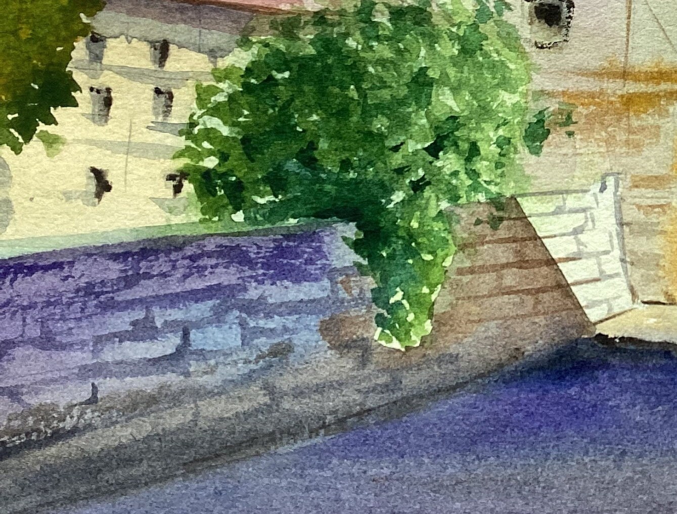 Castle Painting Germany Landscape Art 8 X 12 Original Watercolor