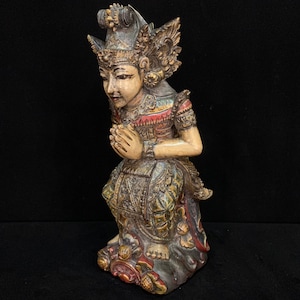 Sita Wooden Sculpture Ramayana Figurines Vintage Decor Bali Wood Sculpture Home Decor Wedding Gift Hand Carved