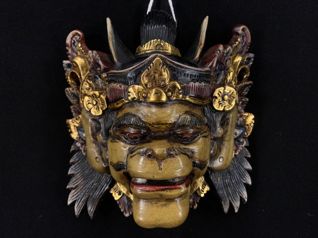 Hand-carved Teak Wood Balinese Mask, Bali Barong Wall Art - Etsy
