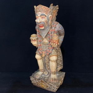 Pedanda estátuas de madeira decoração de arte vintage escultura de madeira de Bali decoração de casa presente esculpida à mão