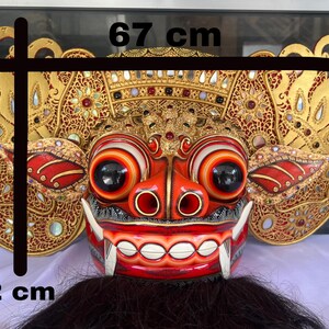 Hand Carved Barong Mask: Balinese Mythology Wall Art Decor image 11