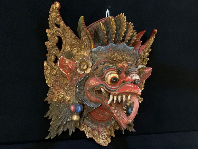 HUGE Antique Garuda Wooden Balinese Mask Paksi Bali Eagle Mask Home