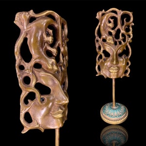 Abstract Lady Art Bronze Statue Modern Face Abstract Bronze Sculpture Home Decor Gifts Ornaments Office Decor Abstract Furniture