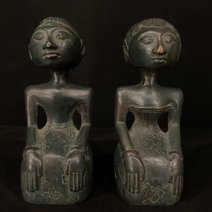 Bronzen standbeeld Javaans bruidspaar, Balinees kunstdecor