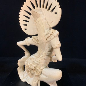 Balinese Legong Dancer Wooden Statue Bali Wood Carving Legong Sculpture Home Decor image 4