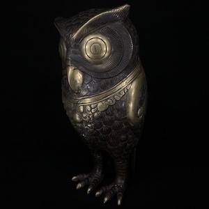 Owl Decor, Bird Figurine, Bronze Statue, Animal Sculpture, Owl Bronze Sculpture, Vintage Decor, Home Decor