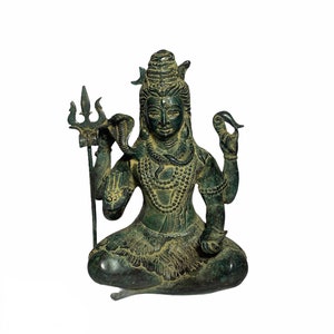 9.8” Lord Shiva Bronze Statue Shiva Sculpture Hindu Goddess Figurine Home Decor Gifts