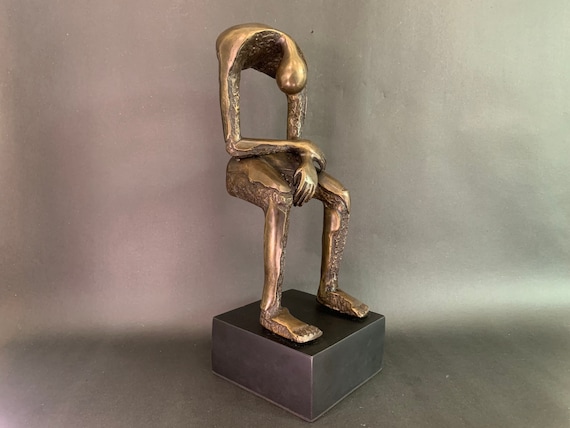 ブロンズ像　アンティーク　抽象的な金属製彫刻 2点セット　★最終値下げ★ Famous-Henry-Moore-Bronze-