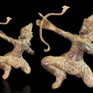 8.5” Arjuna Bronze Statue Arjuna Sculpture Lord Arjuna Figurine Ramayana Home Decor