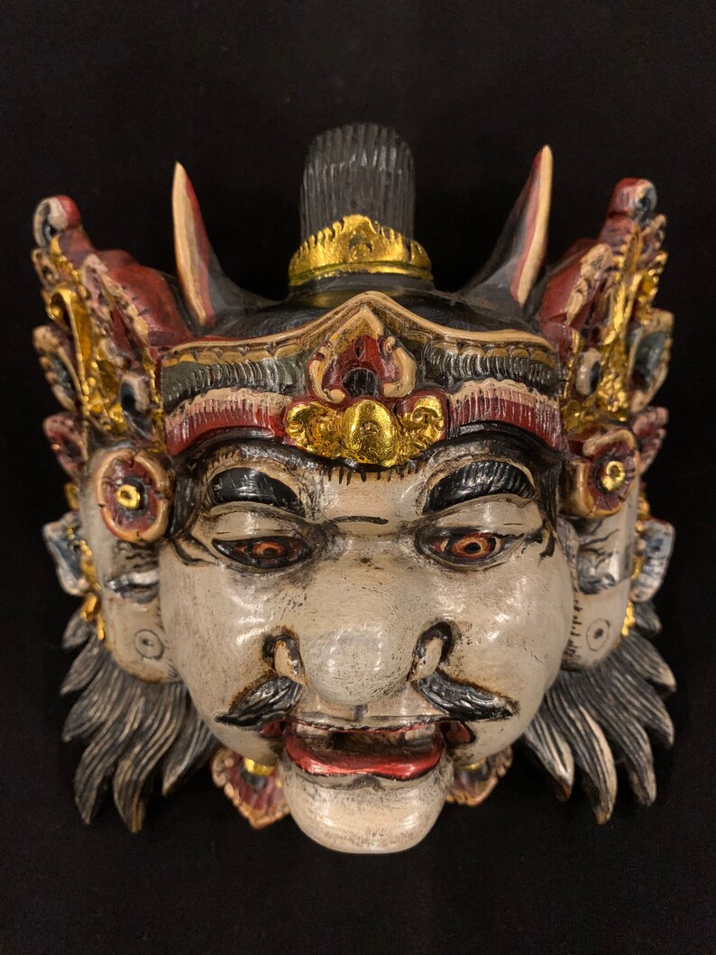 Hanu Mask Hand Carved Teak Wood Hanuman Mask, Balinese Wall Decor (7x7x3) - Etsy