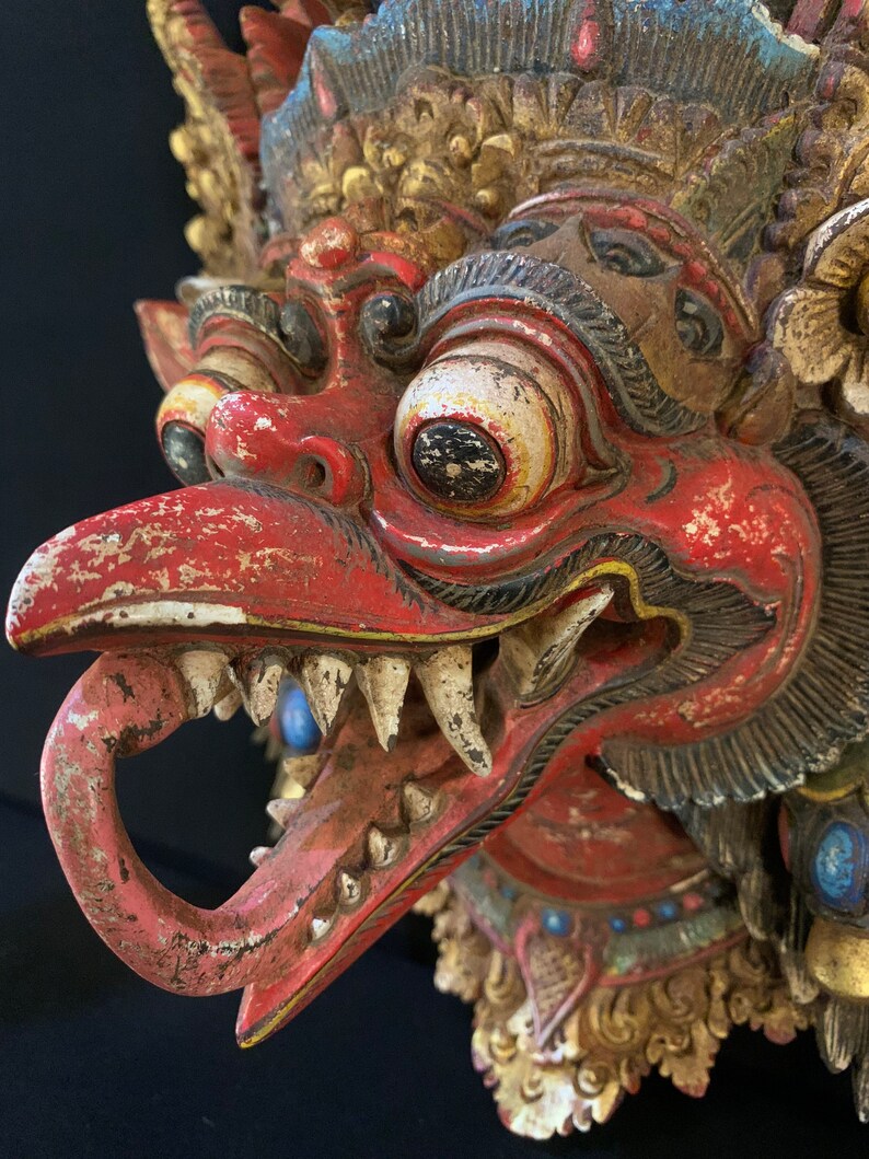 HUGE Antique Garuda Wooden Balinese Mask Paksi Bali Eagle Mask Etsy