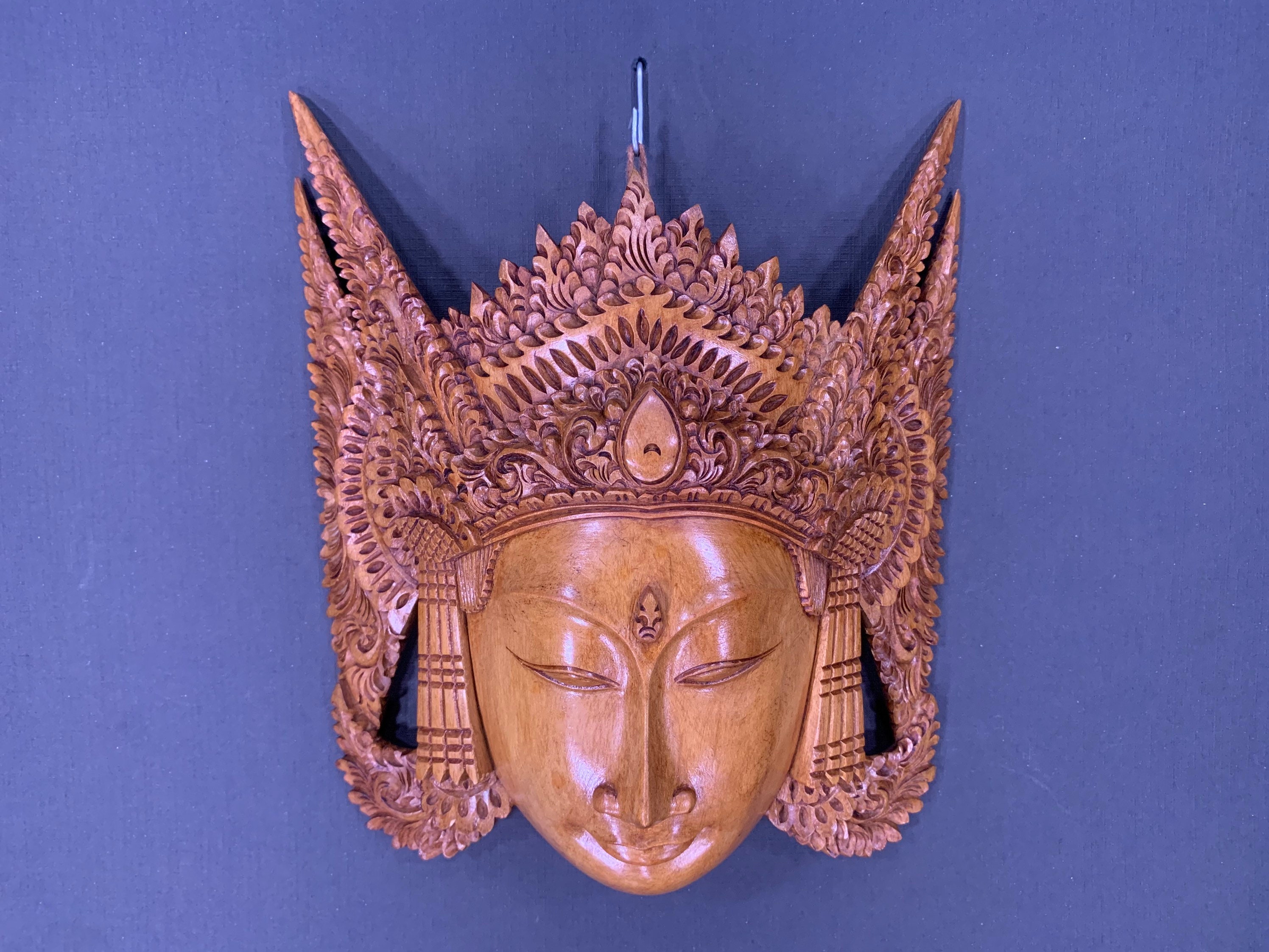 Dewi Sri Wooden Mask, Devi Sri, Limited Edition, Balinese Mask, Wooden carving, home decor, wall decor