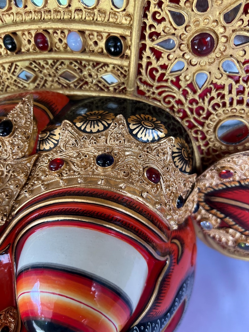 Hand Carved Barong Mask: Balinese Mythology Wall Art Decor image 9