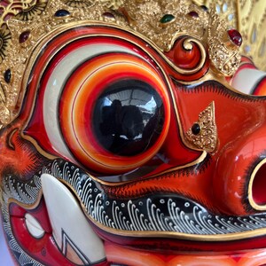 Hand Carved Barong Mask: Balinese Mythology Wall Art Decor image 2