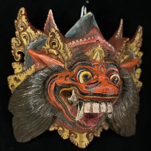 Sugriva Wooden Mask, King Monkey, Animal Statue, Miniature, Antique Wooden carving, Balinese Mask, home decor, bali mask, wall decor