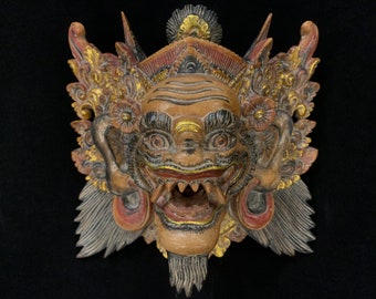 Sang Suratma Wooden Balinese Mask Vintage Bali Mask Home Decor Wall Art Decor