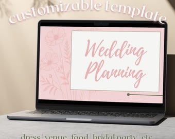 Wedding Planning Template | Blush Pink Customizable Template | Digital Download