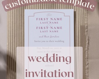 Wedding Invitation Template | Blush Cream Customizable Digital Download