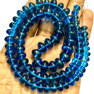 Extremely Beautiful~~AAAA+ Blue Spinel Smooth Rondelle Beads Neon Blue Spinel Gemstone Beads Spinel Smooth Beads Wholesale Blue Spinel Beads