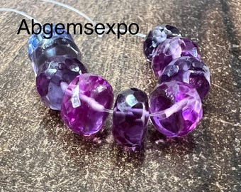 Rare Alexandrite Faceted Rondelle Beads Gemstone.Natural Color Changes Alexandrite Faceted 10 Beads Pieces.All Size Variation This Beads