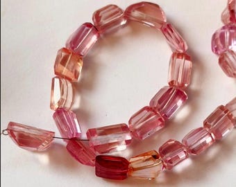Extremely Beautiful Rare Morganite Sapphire Faceted Nuggets Beads Gemstone.Natural Color Morganite Nuggets 8"Long Strand.Size 8-12 MM
