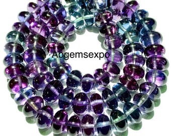 Extremely Beautiful Alexandrite Smooth Rondelle Beads Gemstone.Alexandrite Smooth Beads 8" Long Strand.Rare Alexandrite Beads Necklace