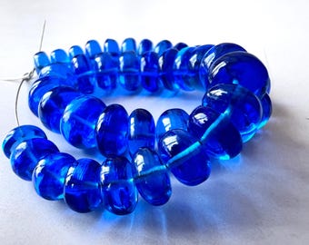 Extremely Beautiful Light Blue Sapphire Smooth Rondelle Beads Gemstone.Blue Sapphire Corundum Beads 8" Long Strand.All Size Variation list.