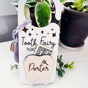 Tooth Fairy Money Holder Tooth Holder Door Hanger Tooth Pouch image 3