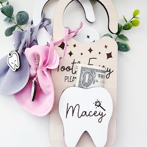 Tooth Fairy Money Holder Tooth Holder Door Hanger Tooth Pouch image 2