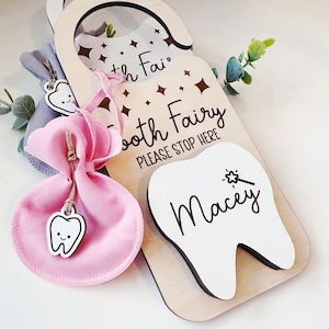 Tooth Fairy Money Holder Tooth Holder Door Hanger Tooth Pouch image 1