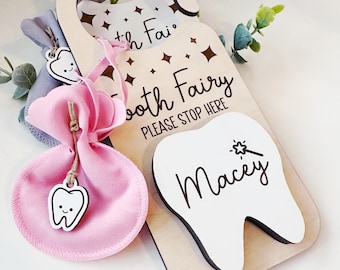 Tooth Fairy Money Holder - Tooth Holder - Door Hanger - Tooth Pouch