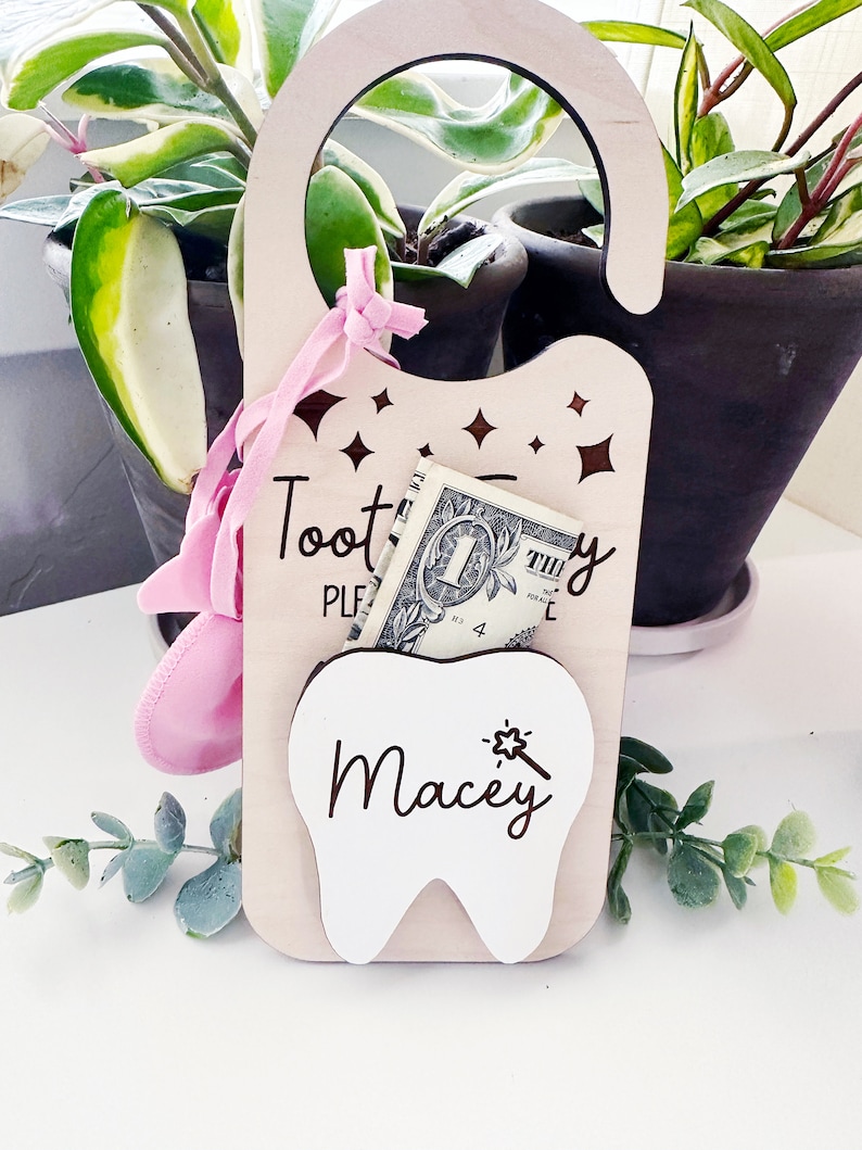 Tooth Fairy Money Holder Tooth Holder Door Hanger Tooth Pouch image 7