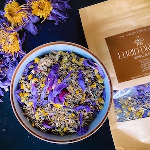 LUCID DREAM Herbal blend • dream work • rest • meditation • third eye • blue lotus, valerian, mugwort, chamomile, lavender, lemon balm