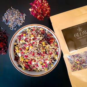 GLOW kruidenthee: ondersteuning huid-, haar- en kruinchakra